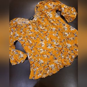 AuraBlue Ruffle Blouse